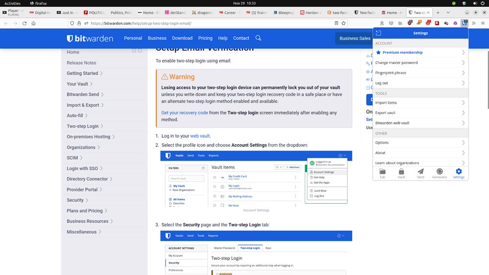2FA on self-hosted Bitwarden.