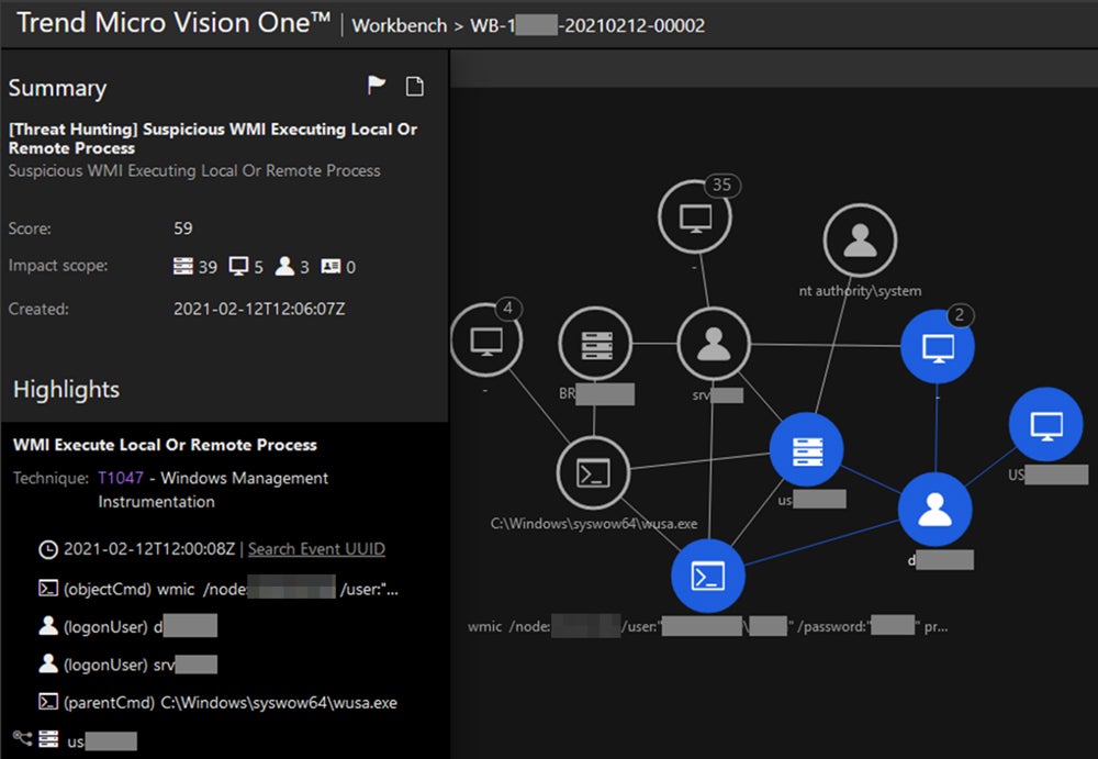 Trend Micro Vision One interface screenshot.
